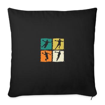Joueurs de handball Handball - Housse de coussin décorative 45 x 45 cm - noir - Devant
