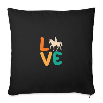 Cheval - Housse de coussin décorative 45 x 45 cm - noir - Devant