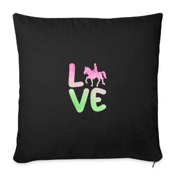 Cheval - Housse de coussin décorative 45 x 45 cm - noir - Devant
