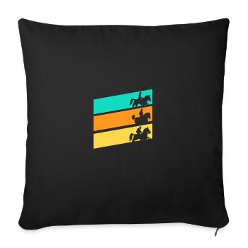 Cheval - Housse de coussin décorative 45 x 45 cm - noir - Devant