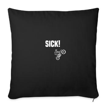 SICK Motocross - Sofakissenbezug 45 x 45 cm - Schwarz - Vorne