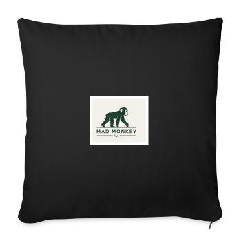 Mad Monkey Vintage Logo Illustration - Sofa pillowcase 17,3'' x 17,3'' (45 x 45 cm) - black - Front