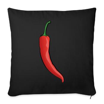 Chili Pepperoni - Sofa pillowcase 17,3'' x 17,3'' (45 x 45 cm) - black - Front
