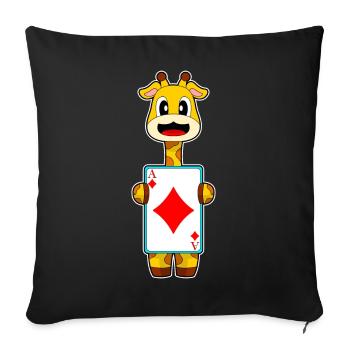 Giraffe Poker Poker Cards - Sofa pillowcase 17,3'' x 17,3'' (45 x 45 cm) - black - Front