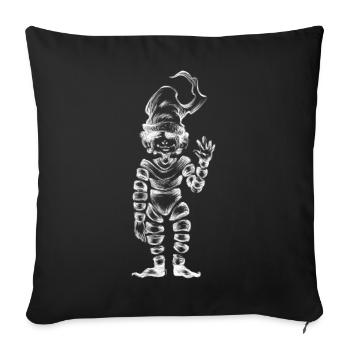 Small white invisible - Sofa pillowcase 17,3'' x 17,3'' (45 x 45 cm) - black - Front