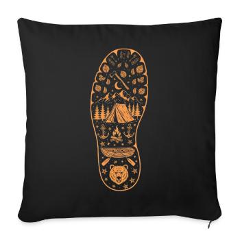 Forest Camping Footprint Landscape Travel Camping - Sofa pillowcase 17,3'' x 17,3'' (45 x 45 cm) - black - Front