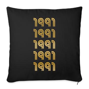 Année 1991 - Housse de coussin décorative 45 x 45 cm - noir - Devant
