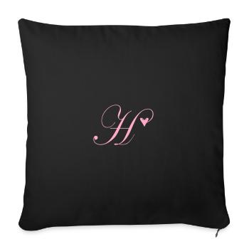 Monogram H Heart Vine - Sofa pillowcase 17,3'' x 17,3'' (45 x 45 cm) - black - Front
