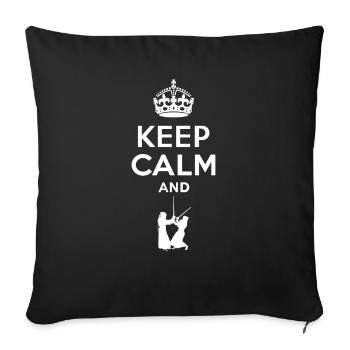 Keep Calm - Kendo - Housse de coussin décorative 45 x 45 cm - noir - Devant