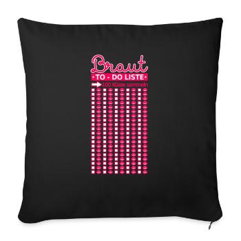 JGA Junggesellinnenabschied Poltern Fun 100 Küsse - Sofakissenbezug 45 x 45 cm - Schwarz - Vorne