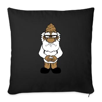 scheisse kacke sauer boese veraergert kot haufen h - Sofakissenbezug 45 x 45 cm - Schwarz - Vorne