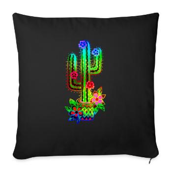 Cactus, Mexico, Old School, Retro, Tattoo Style - Sofa pillowcase 17,3'' x 17,3'' (45 x 45 cm) - black - Front