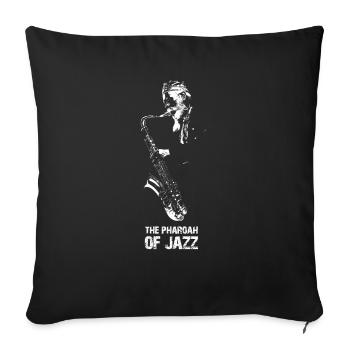 The Pharoah of Jazz - Sofa pillowcase 17,3'' x 17,3'' (45 x 45 cm) - black - Front
