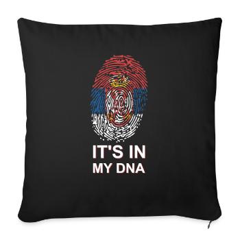Serbien DNA - Sofakissenbezug 45 x 45 cm - Schwarz - Vorne