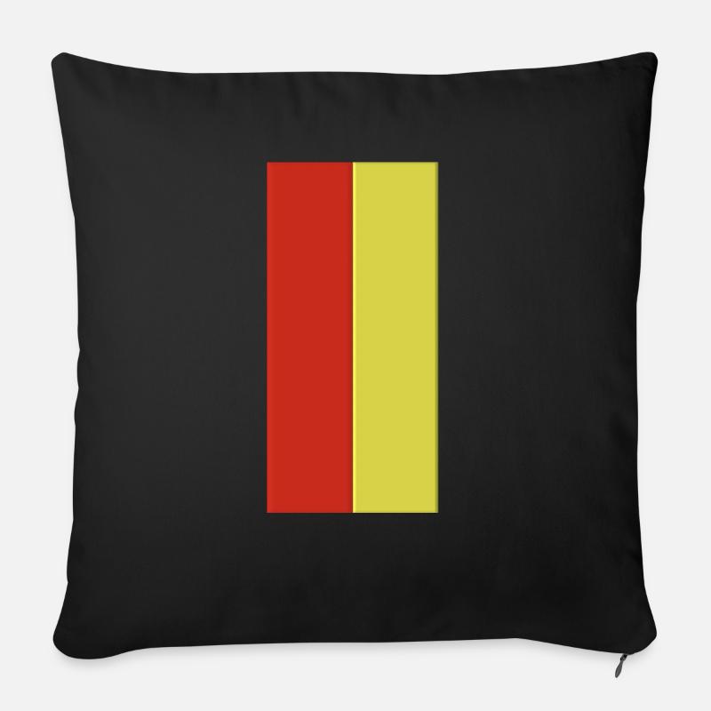 Rot Gelb Farben - Sofakissenbezug 45 x 45 cm - Schwarz