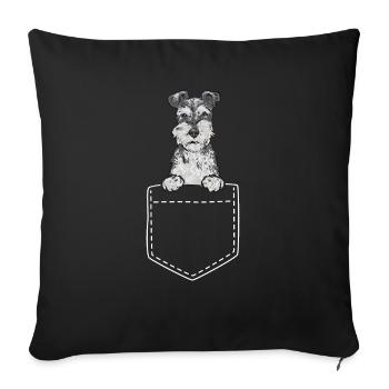 Schnauzer nain Chien Schnauzer - Housse de coussin décorative 45 x 45 cm - noir - Devant