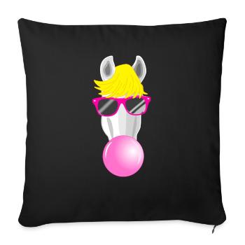 Cheval cool - Housse de coussin décorative 45 x 45 cm - noir - Devant