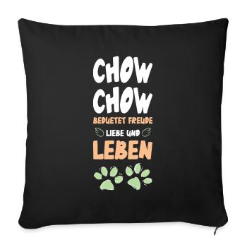 ChowChow Liebe Und Leben Muster - Sofakissenbezug 45 x 45 cm - Schwarz - Vorne