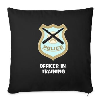 Polizeibeamter in Ausbildung Student Law Enforceme - Sofakissenbezug 45 x 45 cm - Schwarz - Vorne