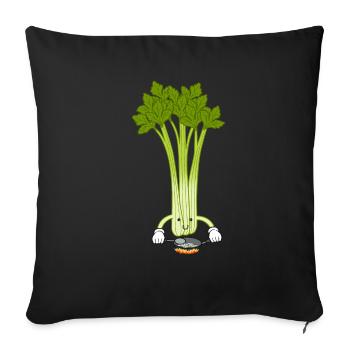 Celery Chef Cooking Cute Celery Vegetables - Sofa pillowcase 17,3'' x 17,3'' (45 x 45 cm) - black - Front