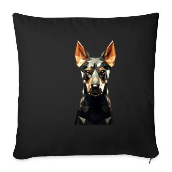 Geometric Dog Animation - Sofa pillowcase 17,3'' x 17,3'' (45 x 45 cm) - black - Front