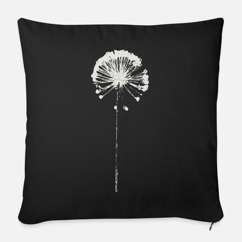 Pusteblume - öko, nachhaltig, minimalistisch - Sofakissenbezug 45 x 45 cm - Schwarz