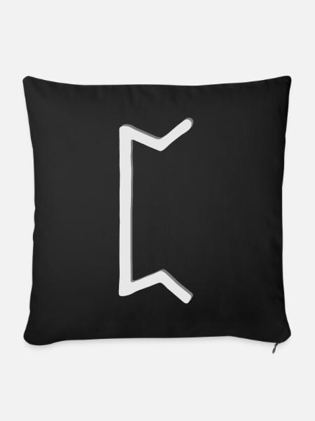 Futhark Runenalphabet Perth - Sofakissenbezug 45 x 45 cm - Schwarz