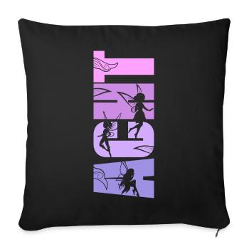 Feen 8. Geburtstag 8 Jahre alt Mädchen Fee - Sofakissenbezug 45 x 45 cm - Schwarz - Vorne