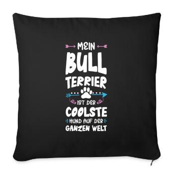 Bull terrier Dicton de chien - Housse de coussin décorative 45 x 45 cm - noir - Devant