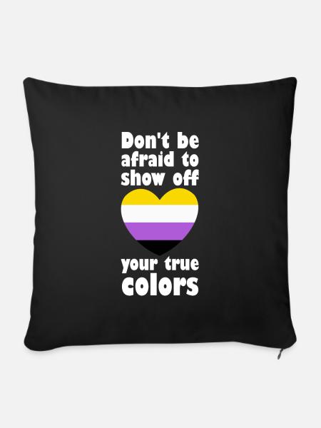 True Colors Non Binary Gay Pride LGBT - Sofakissenbezug 45 x 45 cm - Schwarz