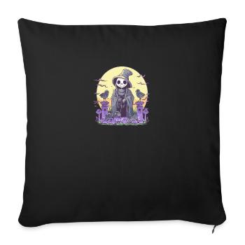 Pastel Goth Death Grim Reaper Skeleton Cemetery - Sofa pillowcase 17,3'' x 17,3'' (45 x 45 cm) - black - Front