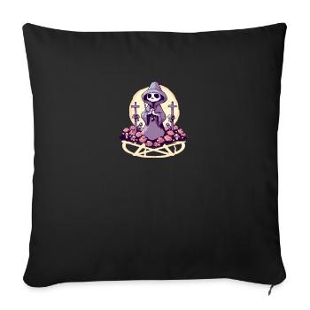 Pastel Goth Kawaii Cute Death Grim Reaper - Sofa pillowcase 17,3'' x 17,3'' (45 x 45 cm) - black - Front