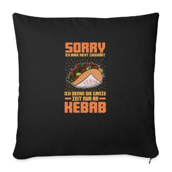 Désolé je n’ai pas écouté street food kebab - Housse de coussin décorative 45 x 45 cm - noir - Devant