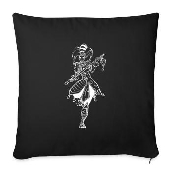 Harlequin femme - Tarot The FOOL - Housse de coussin décorative 45 x 45 cm - noir - Devant