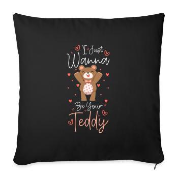 Bear Baby Family Stuffed Animal - Sofa pillowcase 17,3'' x 17,3'' (45 x 45 cm) - black - Front