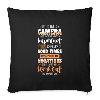 Photographer Photography Art Subject - Sofa pillowcase 17,3'' x 17,3'' (45 x 45 cm) - black - Front