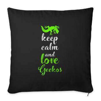 Reptiles Tropical Pet Lizard Lover - Sofa pillowcase 17,3'' x 17,3'' (45 x 45 cm) - black - Front