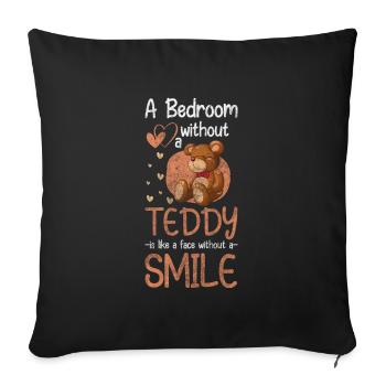 Teddy Bear Cute Cuddly - Sofa pillowcase 17,3'' x 17,3'' (45 x 45 cm) - black - Front