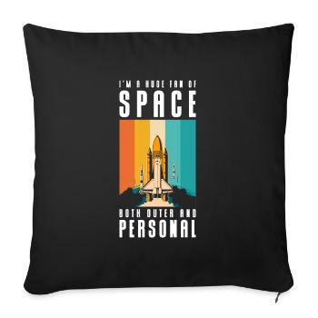 Galaxie Star Rocket - Housse de coussin décorative 45 x 45 cm - noir - Devant
