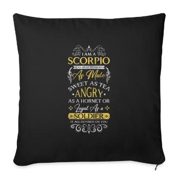 Scorpio Zodiac Astrology Superstition - Sofa pillowcase 17,3'' x 17,3'' (45 x 45 cm) - black - Front