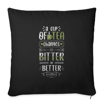 Amateurs de thé Détente Chaud - Housse de coussin décorative 45 x 45 cm - noir - Devant
