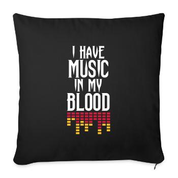 J'ai de la musique c'est mon sang - Housse de coussin décorative 45 x 45 cm - noir - Devant