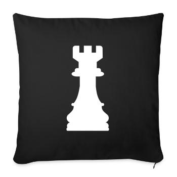 Chess tower - Sofa pillowcase 17,3'' x 17,3'' (45 x 45 cm) - black - Front