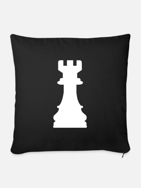 Schach Turm - Sofakissenbezug 45 x 45 cm - Schwarz