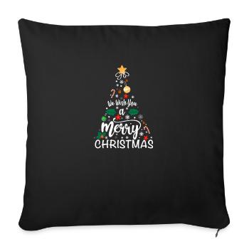 Unisex We wish you a Merry Christmas - Sofa pillowcase 17,3'' x 17,3'' (45 x 45 cm) - black - Front