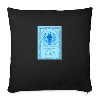 Tzatziki Spice Recette Motif Grec - Housse de coussin décorative 45 x 45 cm - noir - Devant