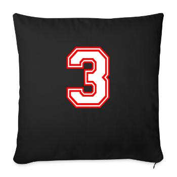 LUCKY NUMBER THREE 3 LUCKY NUMBER TEAM SPORT RETRO - Sofa pillowcase 17,3'' x 17,3'' (45 x 45 cm) - black - Front