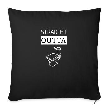 Toilette Humour - Housse de coussin décorative 45 x 45 cm - noir - Devant