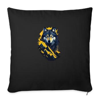 wolf - Sofa pillowcase 17,3'' x 17,3'' (45 x 45 cm) - black - Front