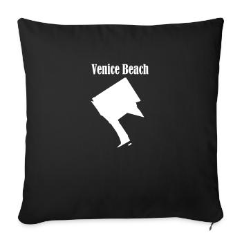 Venice Beach L.A. white - Sofa pillowcase 17,3'' x 17,3'' (45 x 45 cm) - black - Front